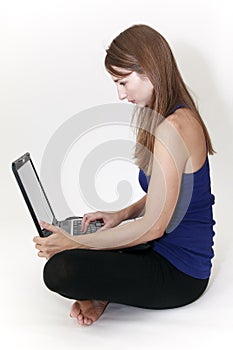 Young woman on her computer