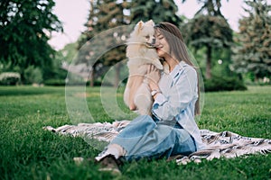 Young woman with her dog