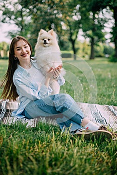 Young woman with her dog