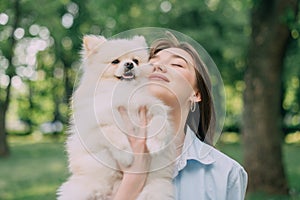 Young woman with her dog