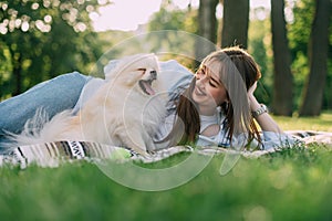 Young woman with her dog