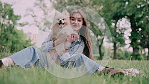 Young woman with her dog