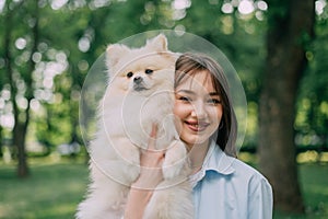 Young woman with her dog