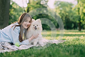 Young woman with her dog