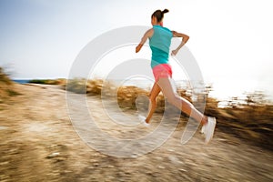 Young woman on her evening jog