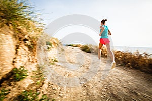 Young woman on her evening jog