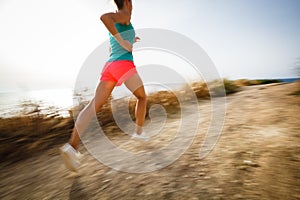 Young woman on her evening jog