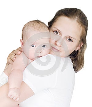 Young woman holding a child