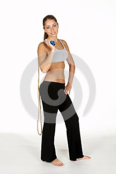 Young Woman Holding Jump Rope