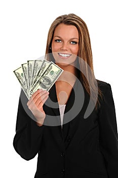 Young Woman Holding Money