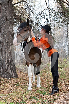 Young Woman And Horse