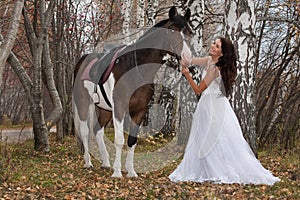 Young Woman And Horse