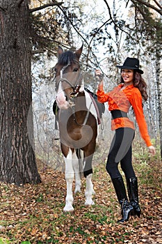 Young Woman And Horse