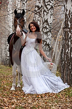 Young Woman And Horse