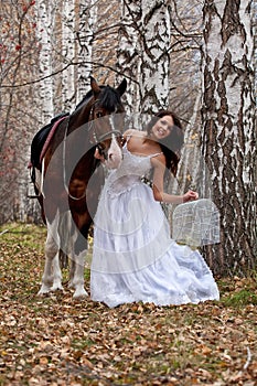 Young Woman And Horse