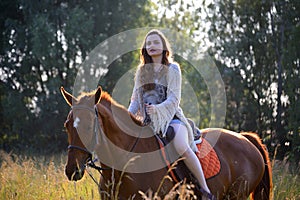 Young woman with horse