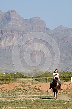 Young woman on horseback