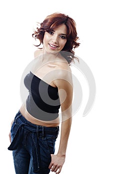 Young woman in jeans