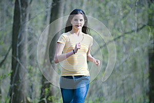 Young woman jogging.