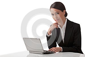 The young woman with laptop