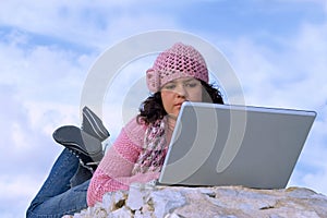 Young woman laptop