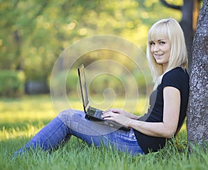 Young woman with laptop