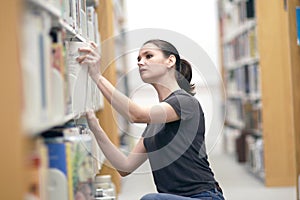 Young woman in the library