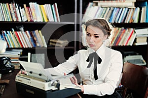 A young woman in the library