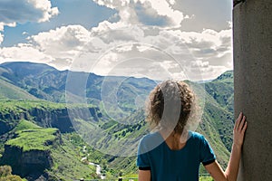 Young woman looking at amazing view