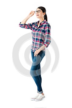 Young woman looking at empty area thinking future