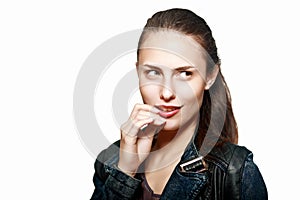 Young woman looking sideway