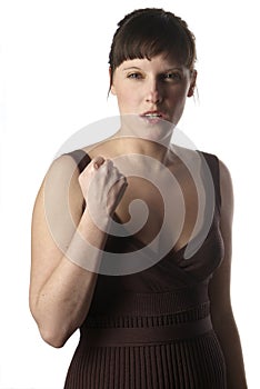 Young woman is mad photo