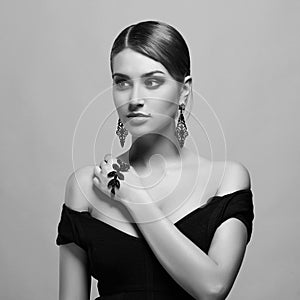 Young woman with make-up and necklace