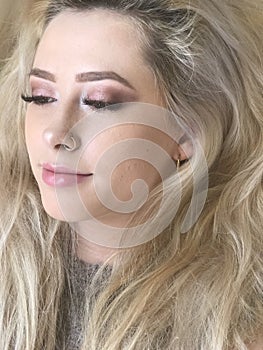 Young woman with makeup