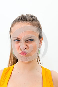 Young woman making a funny grimace