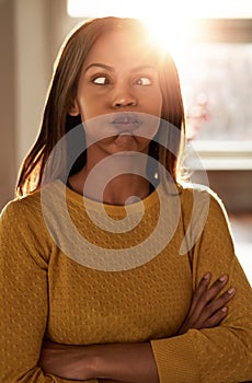 Young woman making a goofy face