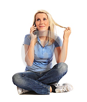 Young woman making a phone call