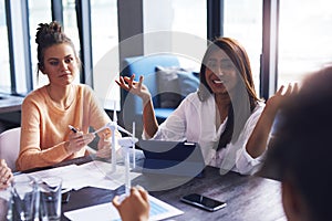 Young woman manage the meeting in the conference room