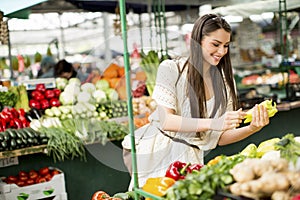 Young woman on the market