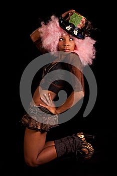 Young woman in neo-burlesque costume