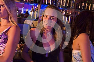 Young woman in nightclub