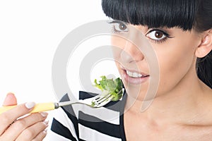 Young Woman Not Enjoying Her Green Salad