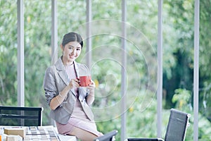 Young woman office worker,people business and entrepreneurship concept