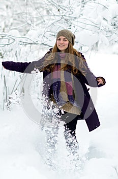 Young woman outdoor in winter