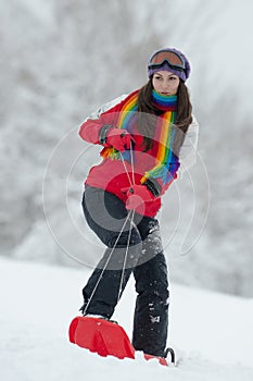 Young woman outdoor in winter