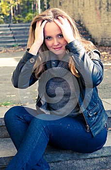 Young woman outdoors portrait