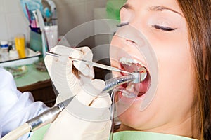 Young woman patient at dentist