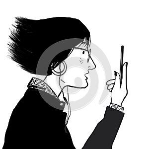 Young woman on phone