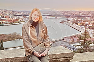 Young woman at the Pierre Loti viewpoint