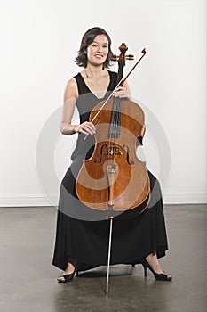 Young Woman Playing Cello